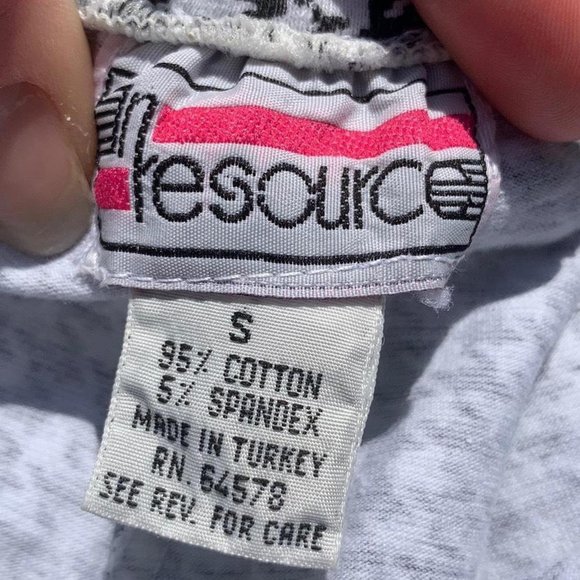 vintage black & white houndstooth stirrup leggings petite  80s early 90s - Picture 4 of 4